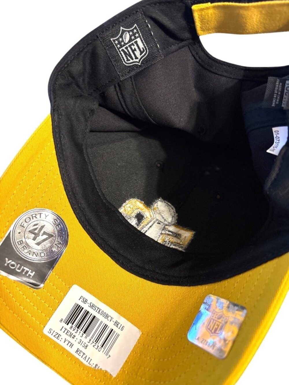 Super Bowl 50 Youth Hat By 47 Brand Black & Yellow Adjustable Cap - Picture 10 of 13